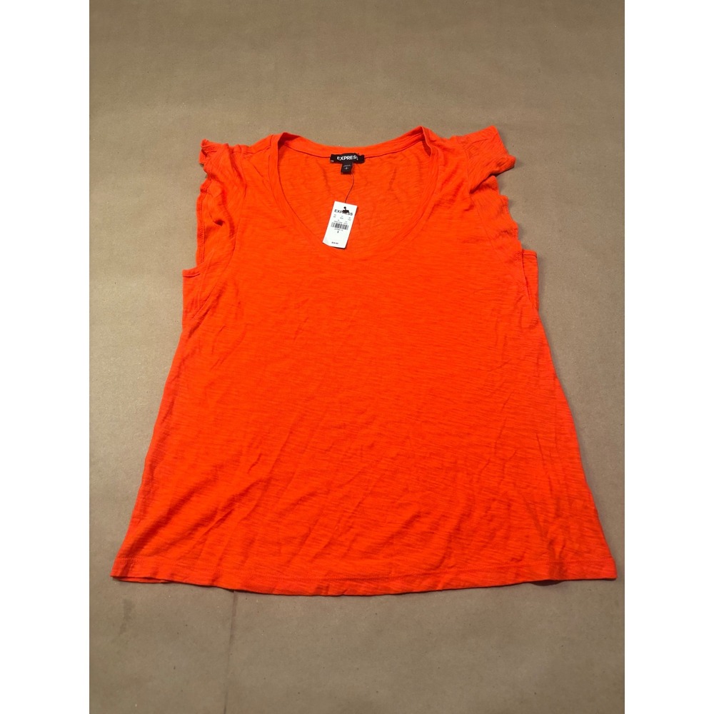 Express Orange Ruffle Sleeve Top Womens Size S